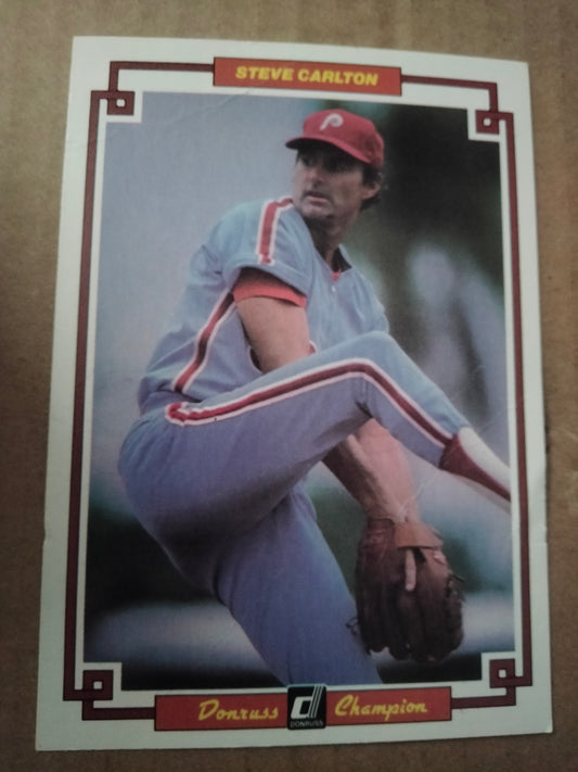 1984 Donruss Steve Carlton Champion 3.5" x 5" Enlarged Players Card (Creases) #38 Phillies