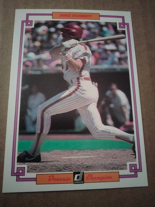 1984 Donruss Mike Schmidt Champion 3.5" x 5" Enlarged Players Card #11 Phillies