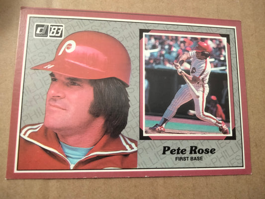 1983 Donruss Action All-Stars Pete Rose Champion 3.5" x 5" Enlarged Players Card #31 Phillies