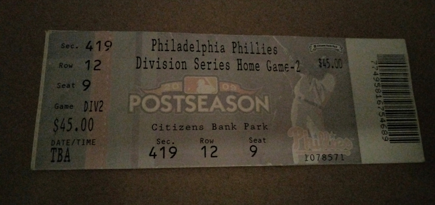 2009 Phillies Division Series Playoff Ticket

Game-2