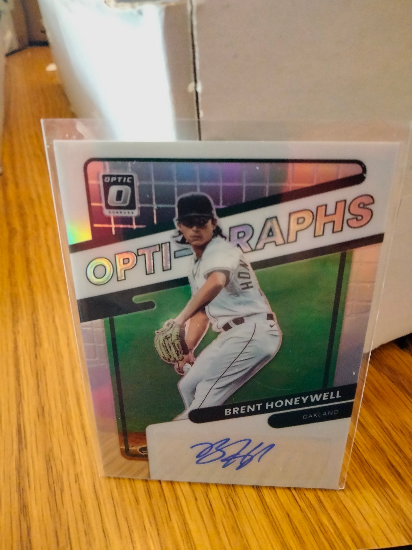 2022 Donruss Optic Brent Honeywell Opti-Graphs Mojo Auto Oakland A's