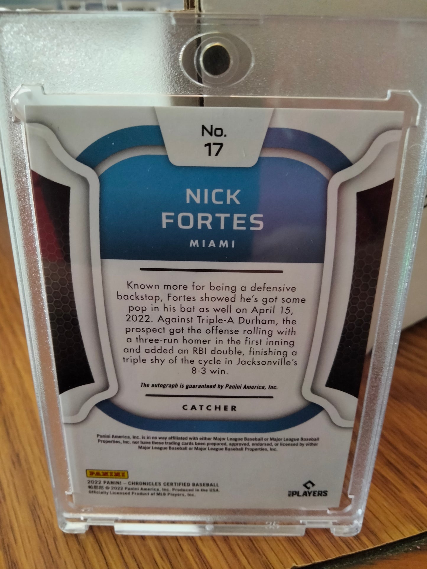 2022 Panini Chronicles Certified Nick Fortes Auto RC #d 10/10 Gold Marlins