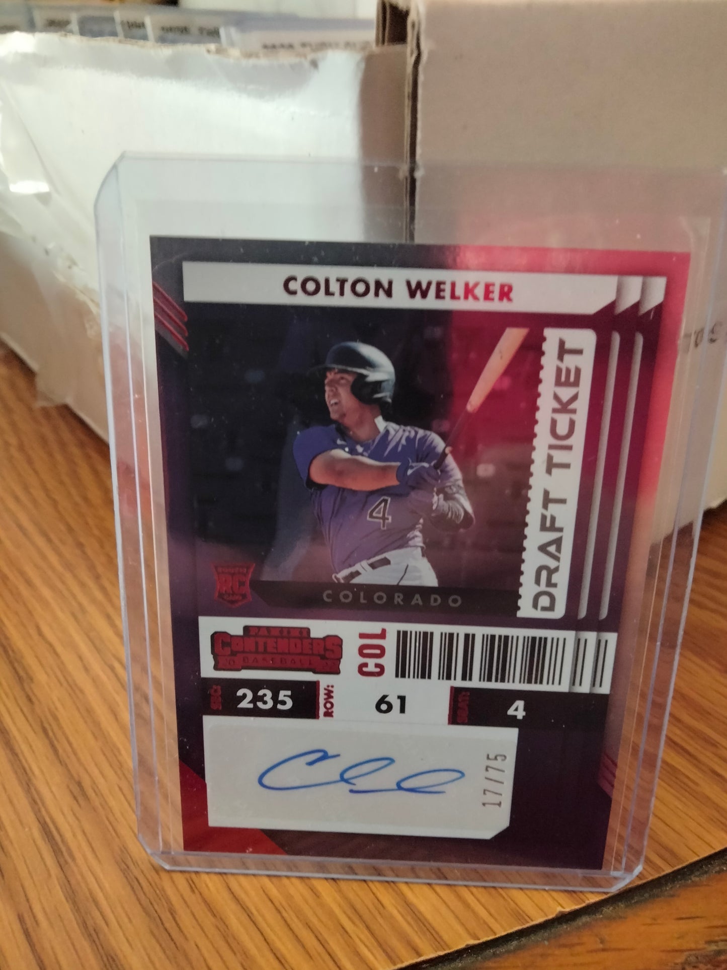 2022 Panini Chronicles Contenders Colton Welker Rookie Auto Autograph #D 17/75 Rockies