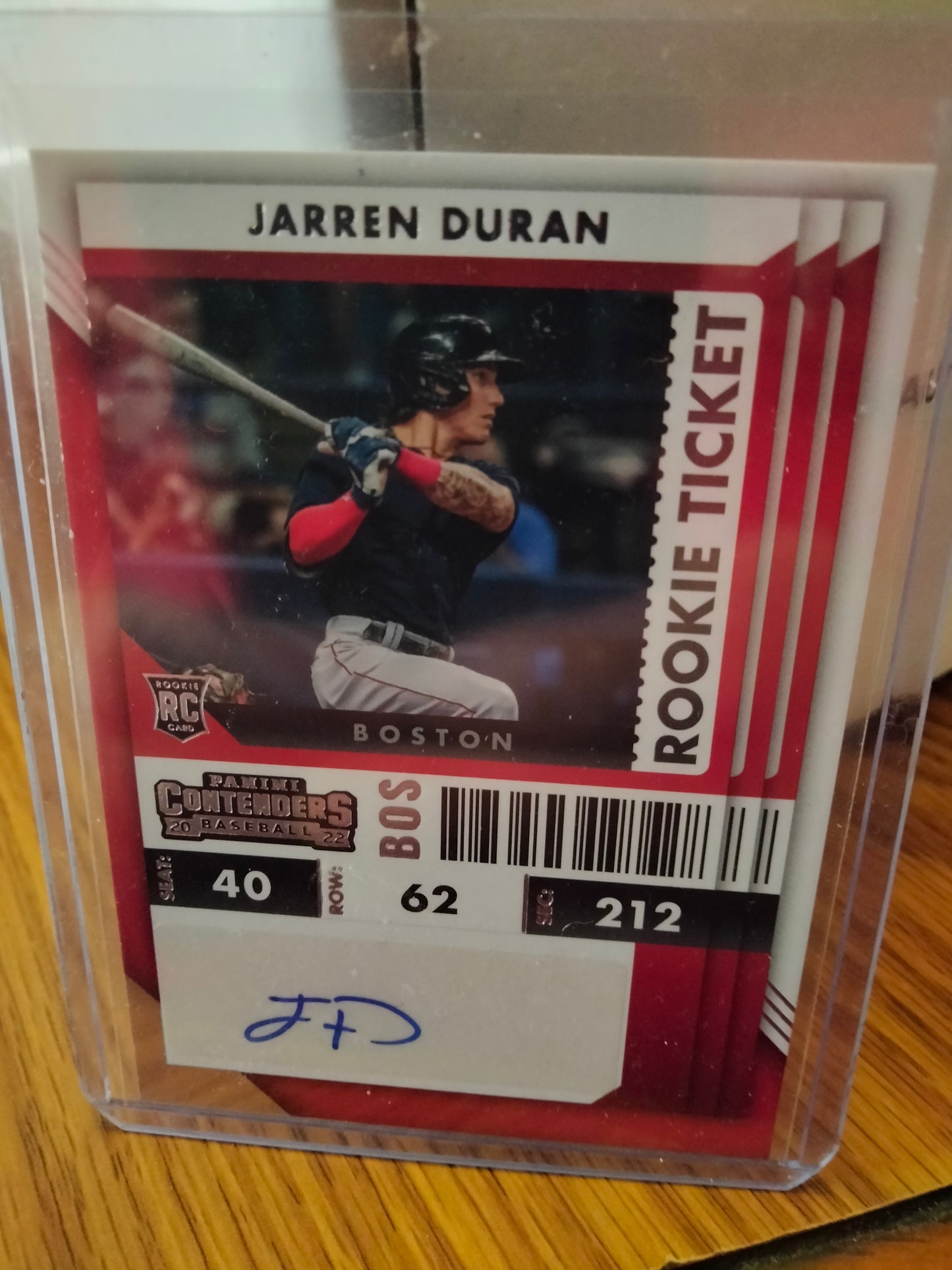 2022 Panini Chronicles Contenders Rookie Ticket Auto Jarren Duran Red Sox