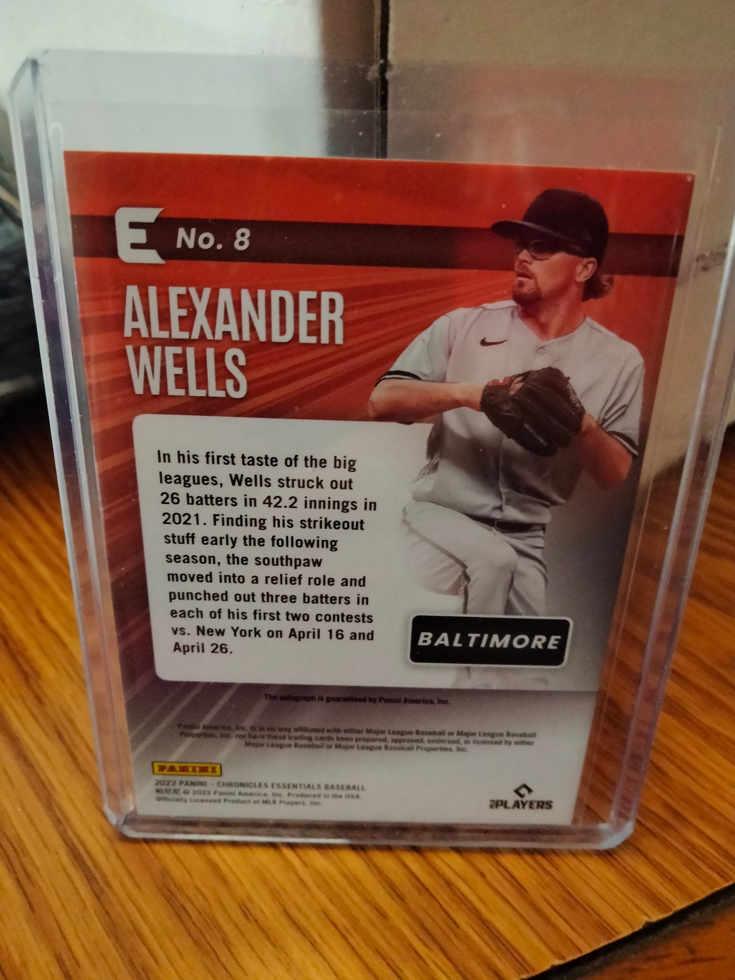 2022 Panini Chronicles Essentials Refractor Rookie Auto Alexander Wells Orioles