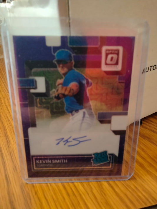 2022 Donruss Optic KEVIN SMITH Rated Rookie Signatures Auto Blue Mojo 66/88 Blue Jays