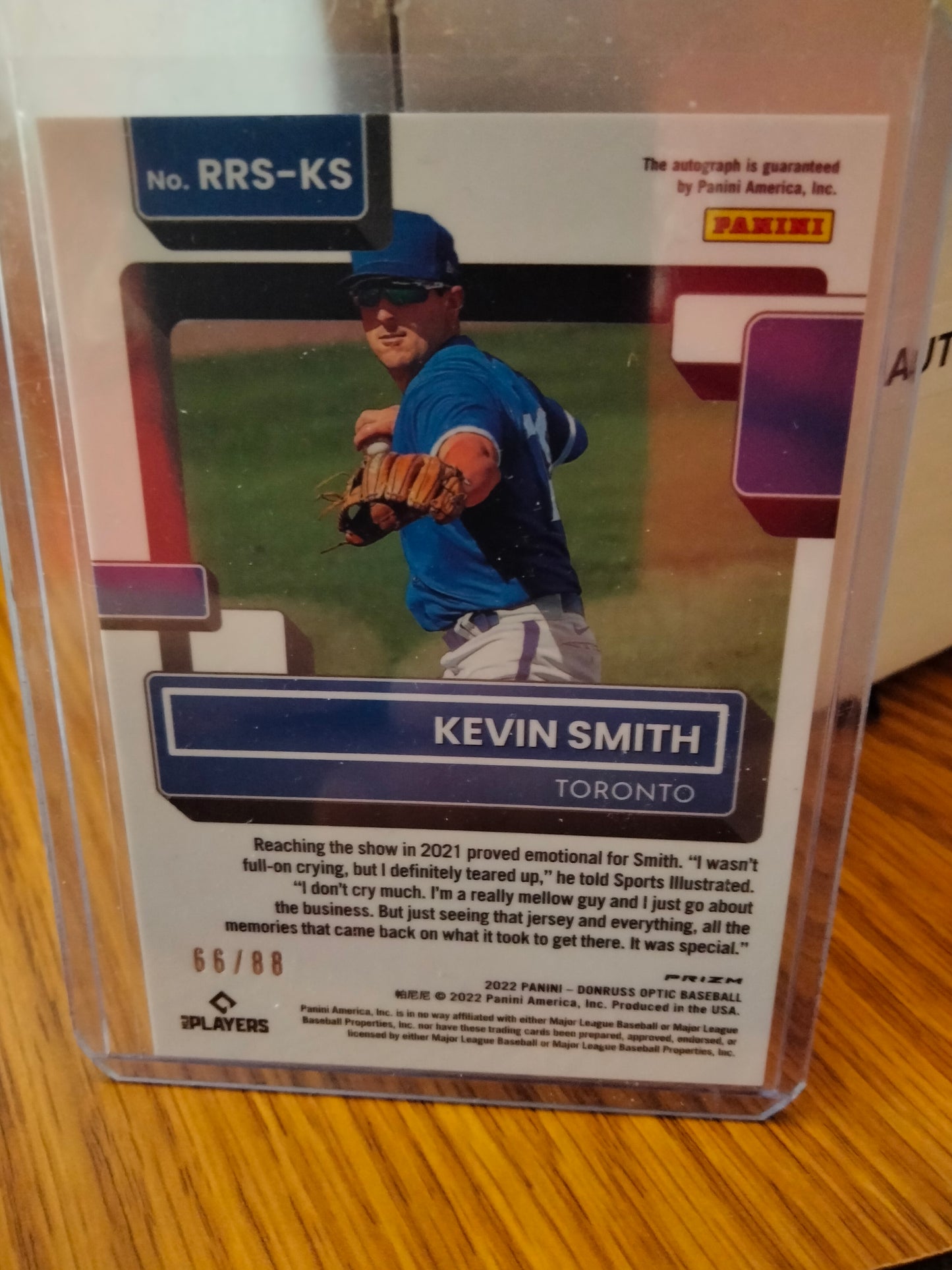 2022 Donruss Optic KEVIN SMITH Rated Rookie Signatures Auto Blue Mojo 66/88 Blue Jays