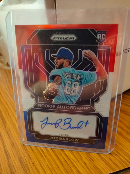 2022 PRIZM JOE BARLOW RC AUTO #D 13/50 RANGERS