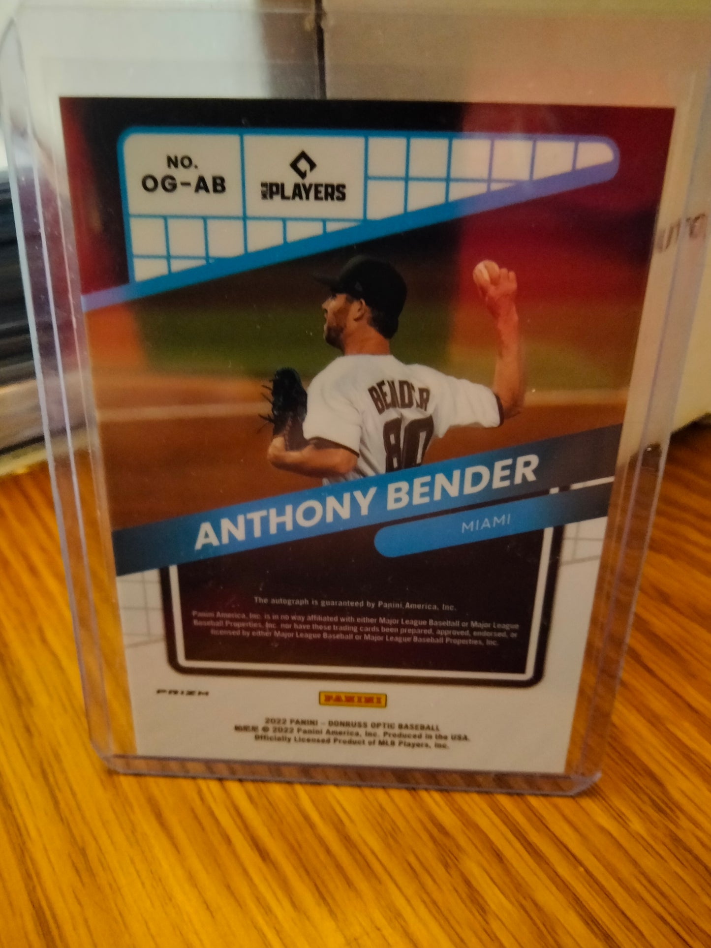 2022 Panini Donruss Optic Opti-Graphs OG-AB Anthony Bender Auto Silver Prizm Marlins RC