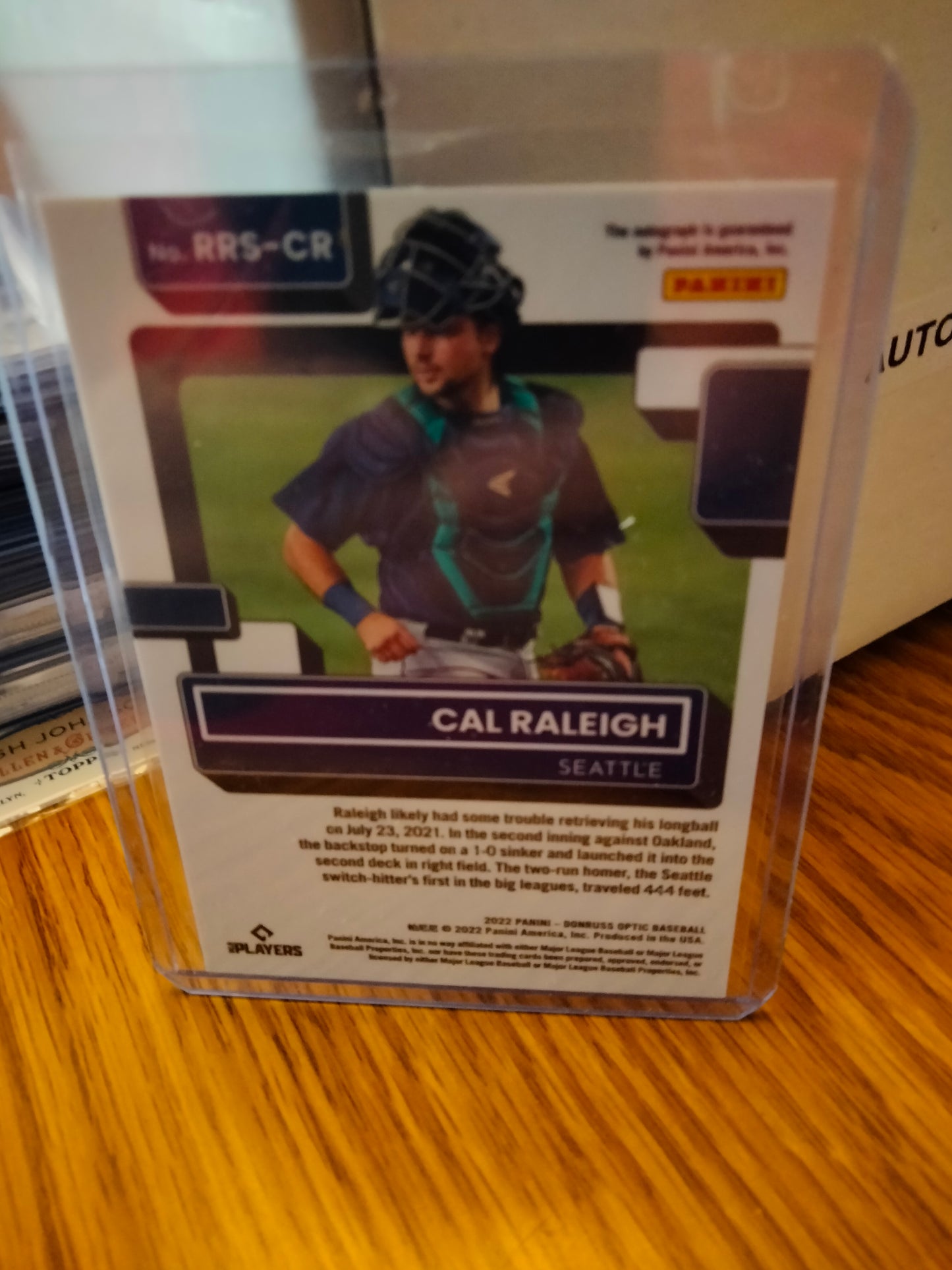 2022 Panini Optic Cal Raleigh Rookie Card Autograph Mariners