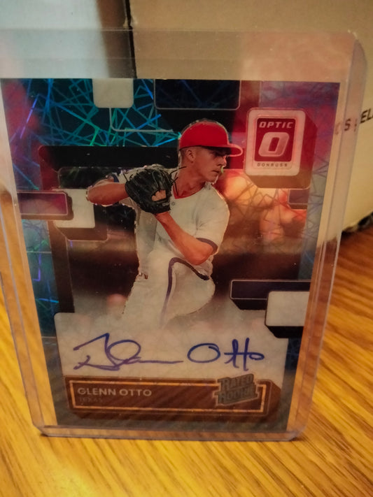 2022 Donruss Optic Glenn Otto Rated Rookie Auto Purple Prizm SSP 18/99 Rangers