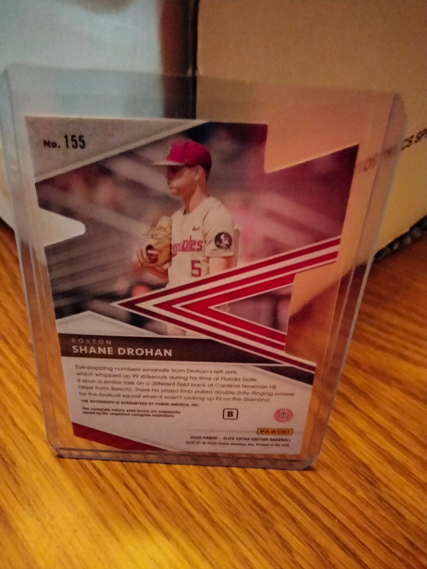 Shane Drohan 2020 Panini Elite Extra Edition Baseball #D 21/37 Die Cut Prime Numbers