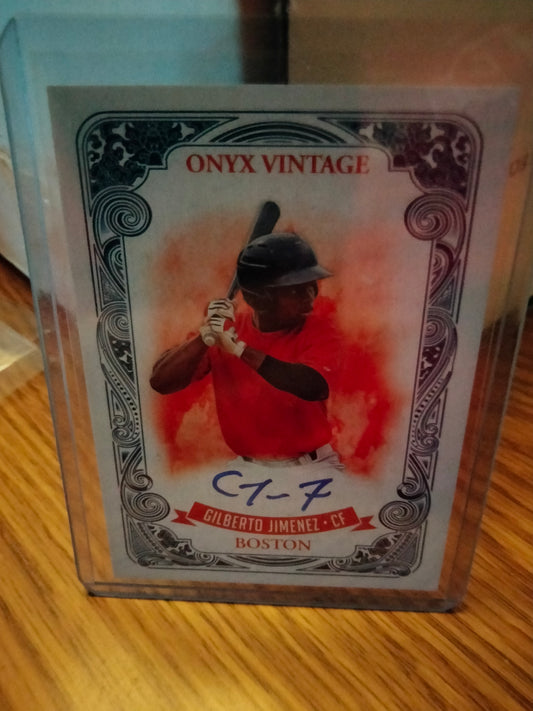 2021 Onyx Vintage Baseball Gilberto Jimenez Rookie Auto #VAGJ Boston Red Sox