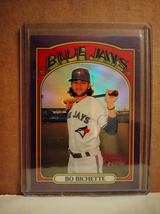 2021 Topps Heritage Chrome Bo Bichette #293 Purple Refractor SP