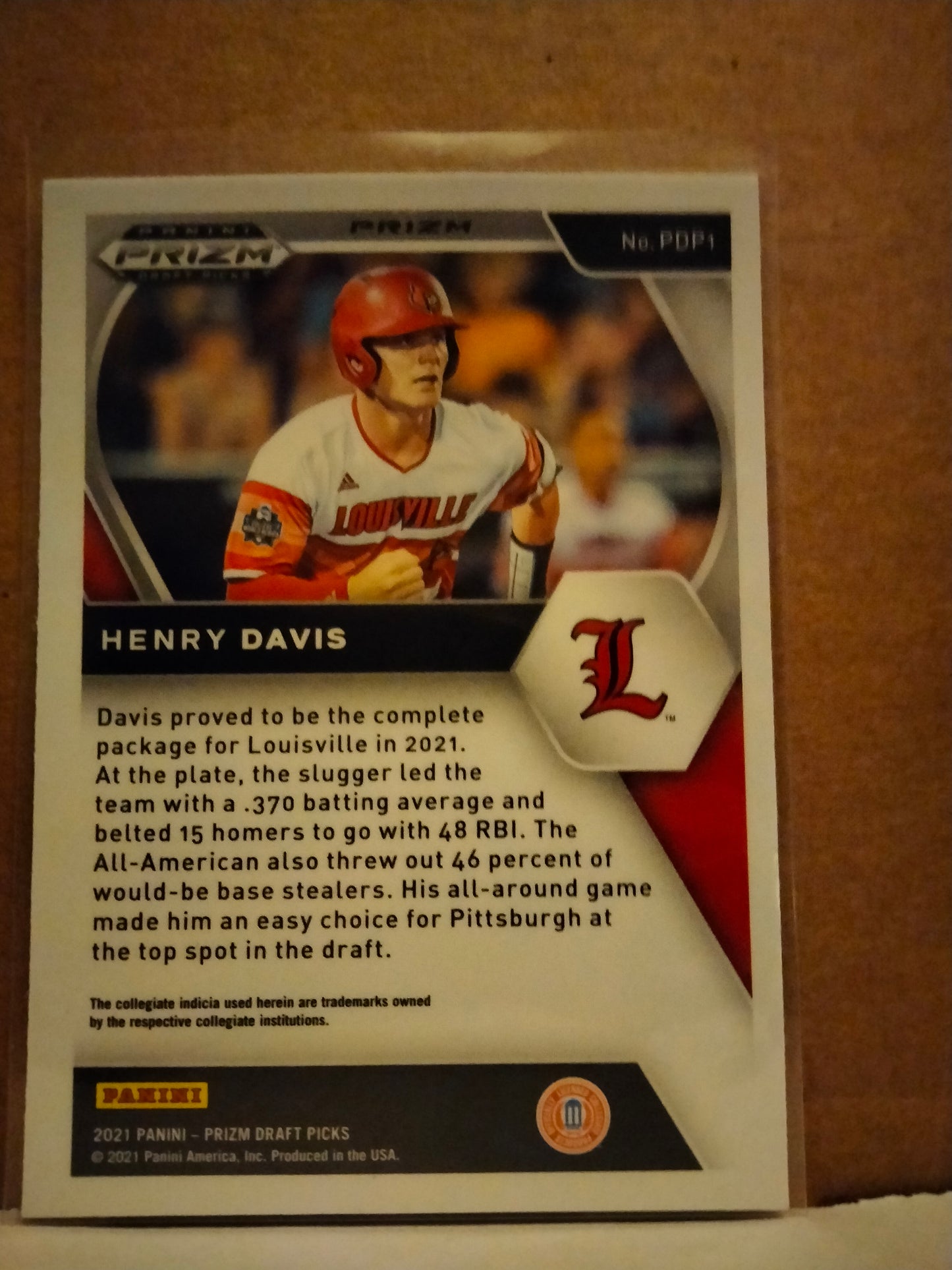 2021 Panini Prizm Draft Henry Davis RC Red Wave Prizm Pittsburgh Pirates