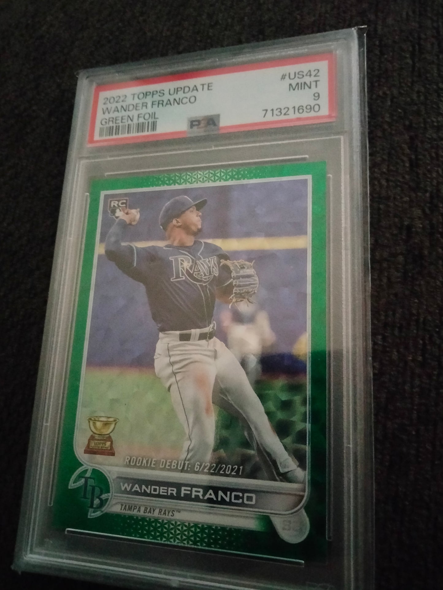 2022 Topps Update Wander Franco 292/499 Green Foil PSA 9 #US42 Mint Rookie RC