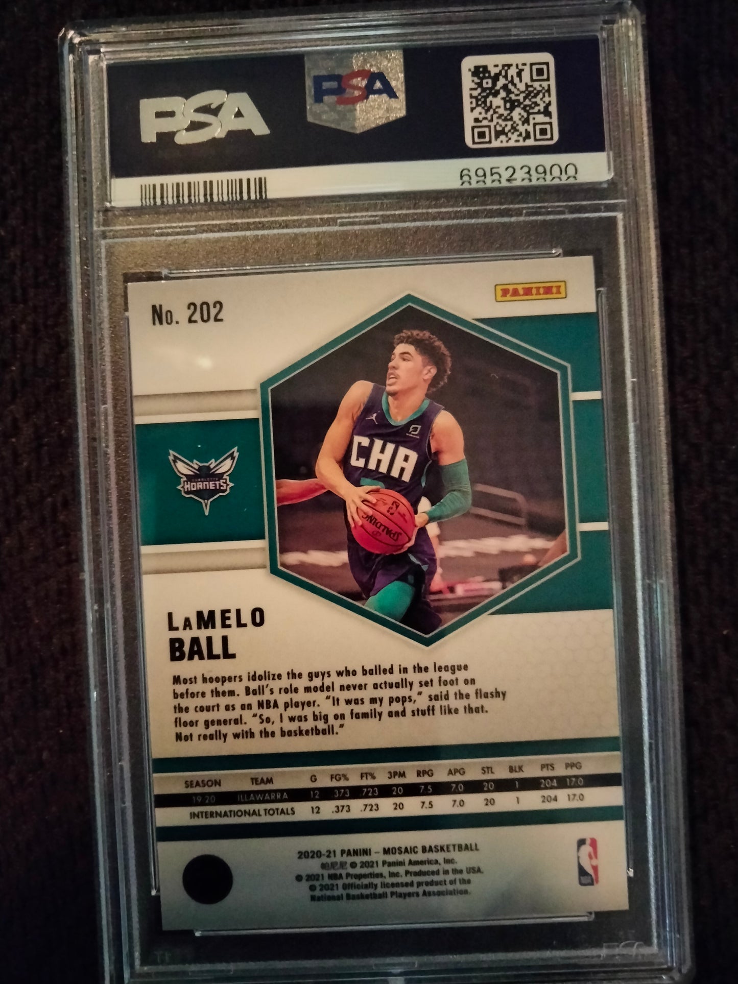 2020 Panini Mosaic #202 Lamelo Ball Rookie Card PSA 10 Gem Mint