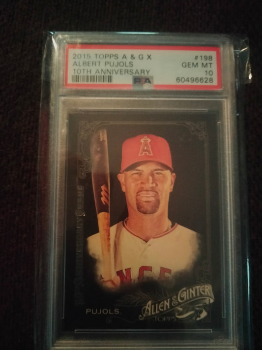 2015 Topps Allen & Ginter X Albert Pujols #198 10th Anniversary PSA 10 Gem Mint Cardinals Angels