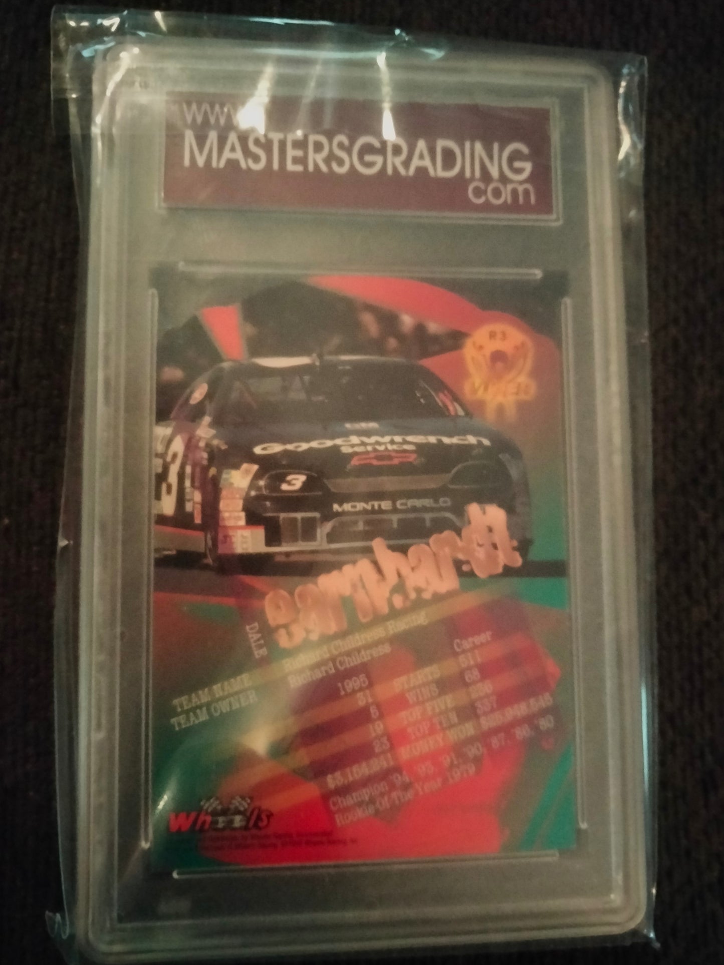 1996 Wheels Viper #R3 Dale Earnhardt Die Cut Copperhead Card MGS Graded 10.0 GEM MT