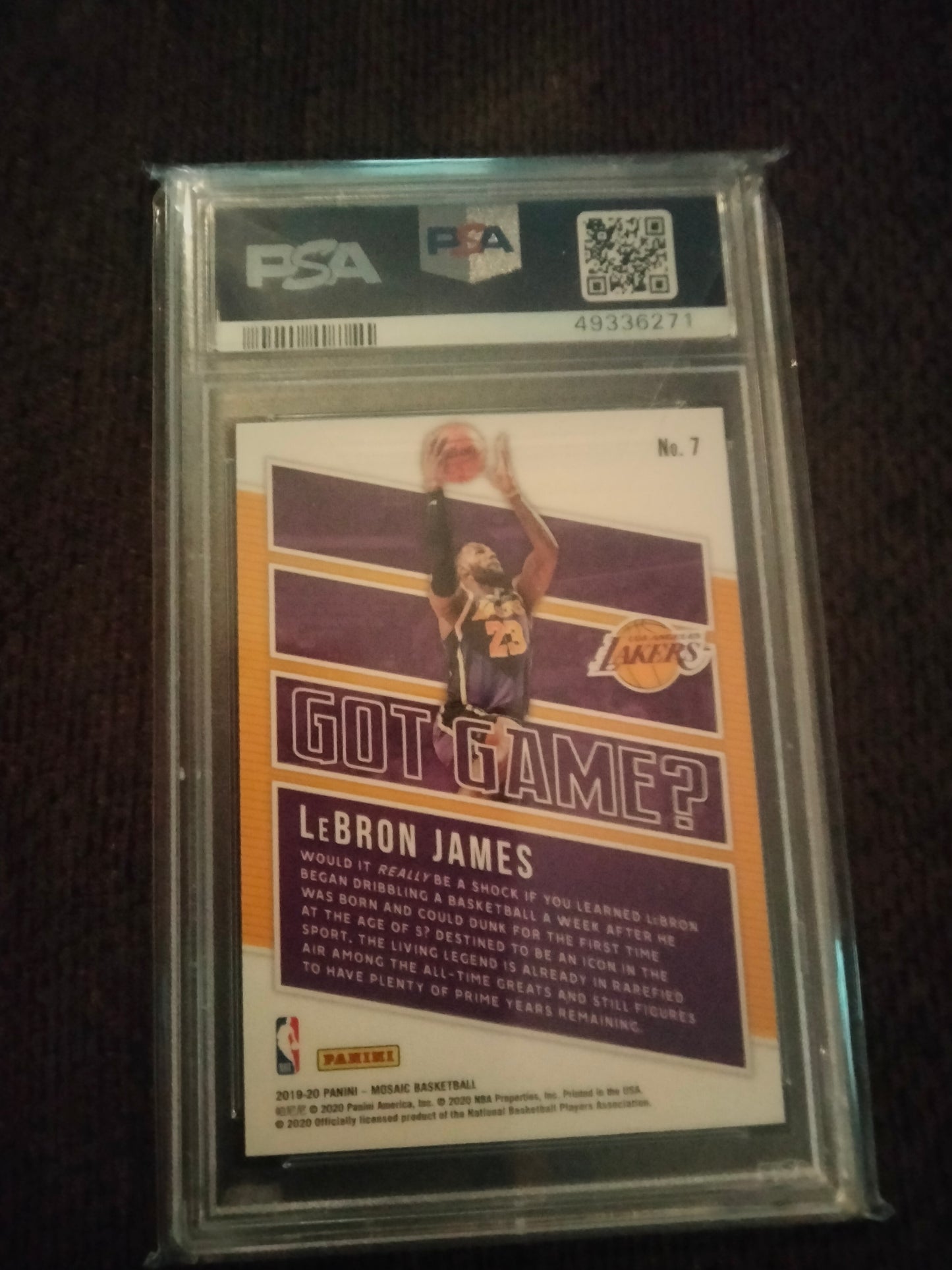 2019-20 Panini Mosaic Got Game? LeBron James #7 PSA 10 GEM MT