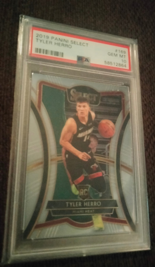 2019-20 Panini Select Tyler Herro #169 PSA 10 GEM MT RC Heat