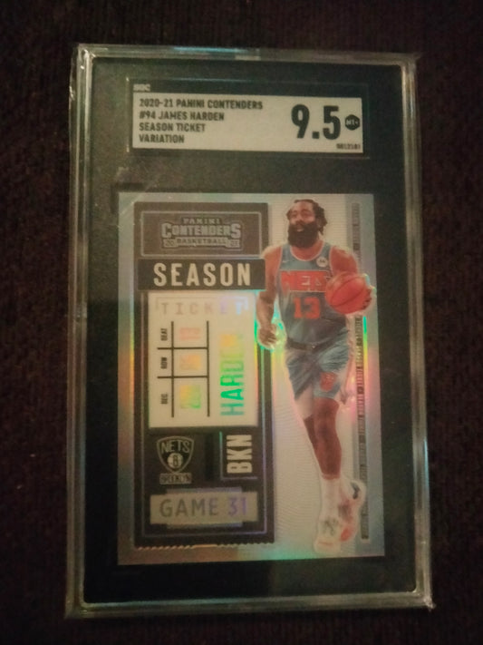 2020-21 Panini Contenders Playoff Season Ticket Variation #94 James Harden RC CSG 9.5