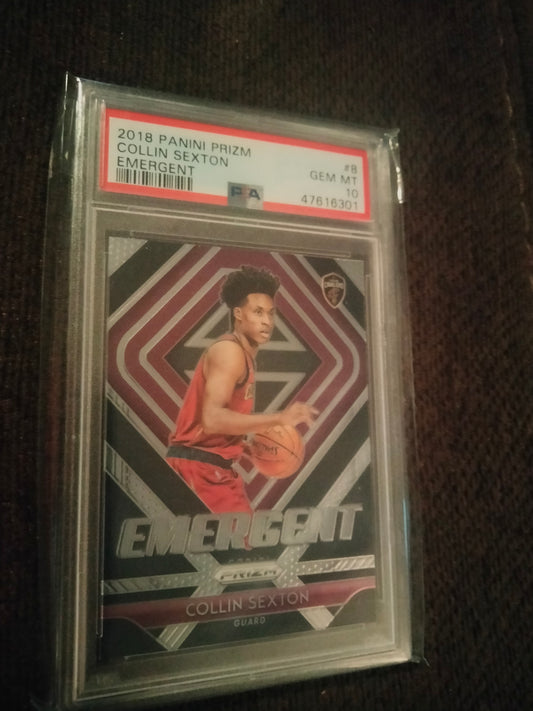 2018 Silver Emergent Prizm Collin Sexton Rookie RC #8 PSA 10 GEM MT Utah Jazz