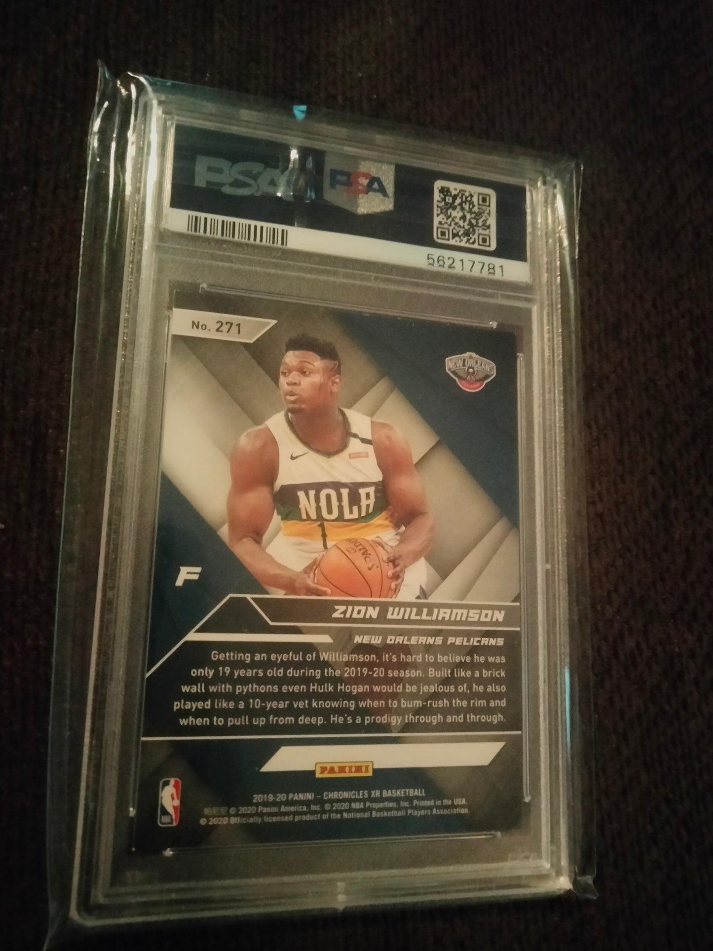 2019 Panini Chronicles ZION WILLIAMSON XR #271 Rookie RC Pelicans MINT PSA 9