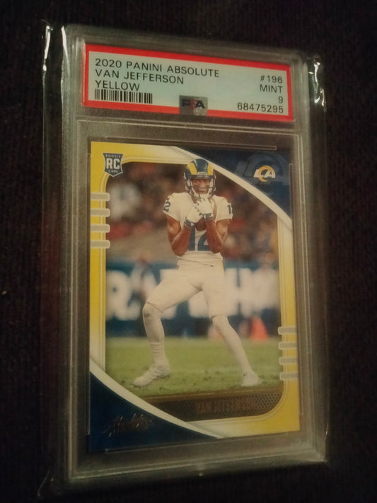 2020 Panini Absolute Van Jefferson Rookie Card Graded RC PSA Mint 9 Rams #196