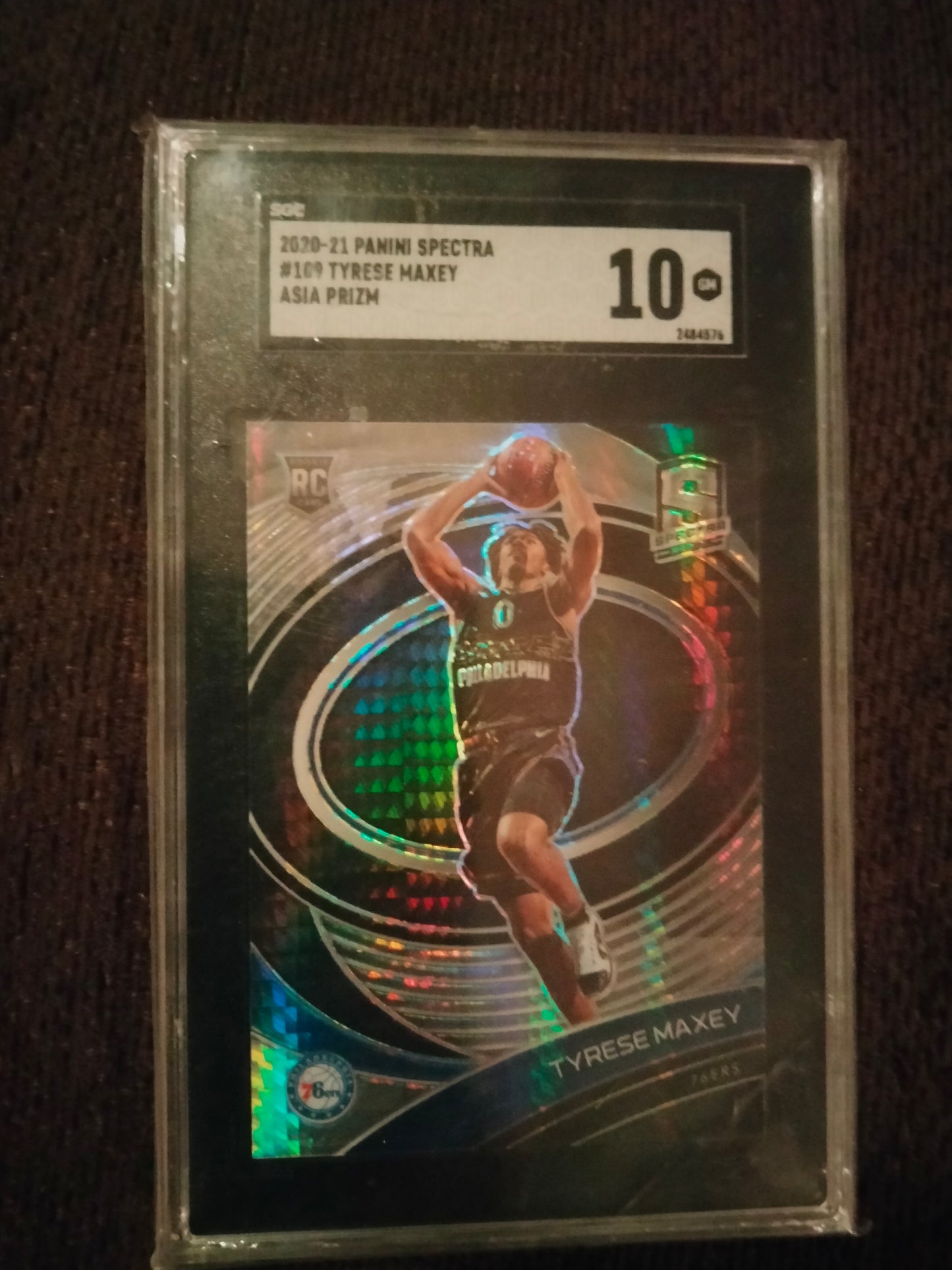 Tyrese Maxey 2020-21 Panini Spectra Prizm Asia #109 SGC 10 GEM MINT RC 76ERS LOW POP