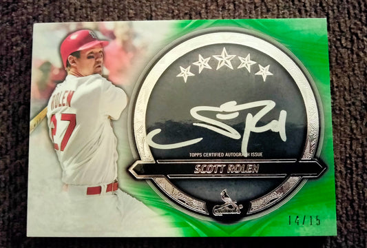 2022 Topps Five Star Baseball Silver Signatures Auto Gold #SS-SR Scott Rolen #D 14/15 Phillies Cardinals