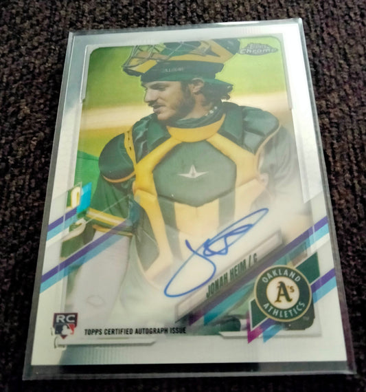 2021 Topps Chrome #RA-JH Jonah Heim Auto Oakland Athletics RC (2023 All-Star)