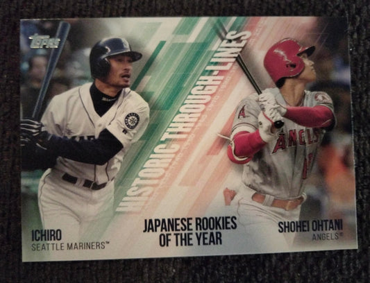 2019 Topps SHOHEI OHTANI ICHIRO #HTL-23 Historic Through Lines Angels Mariners