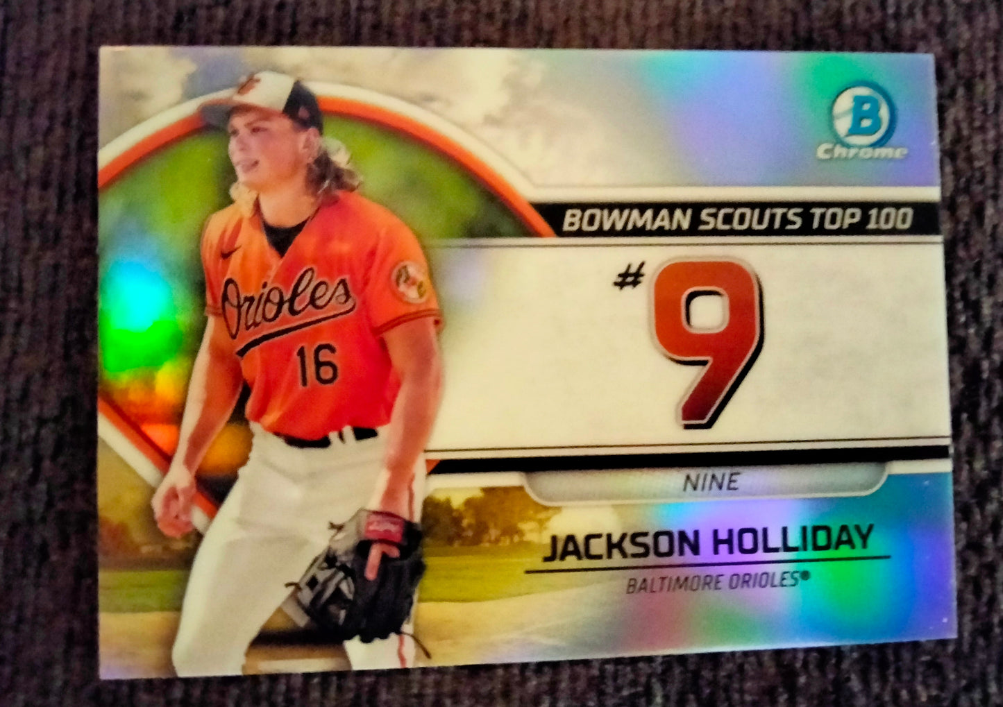 2023 Bowman Chrome Refractor Inserts Jackson Holliday Scouts Top 100 #9