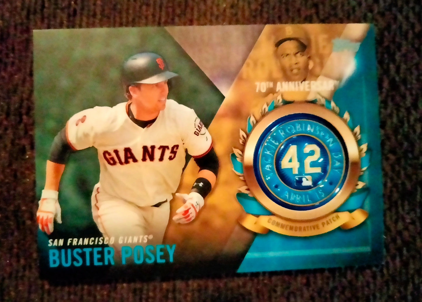 2017 Topps Buster Posey Jackie Robinson Logo Patch #JRPC-BP - Giants