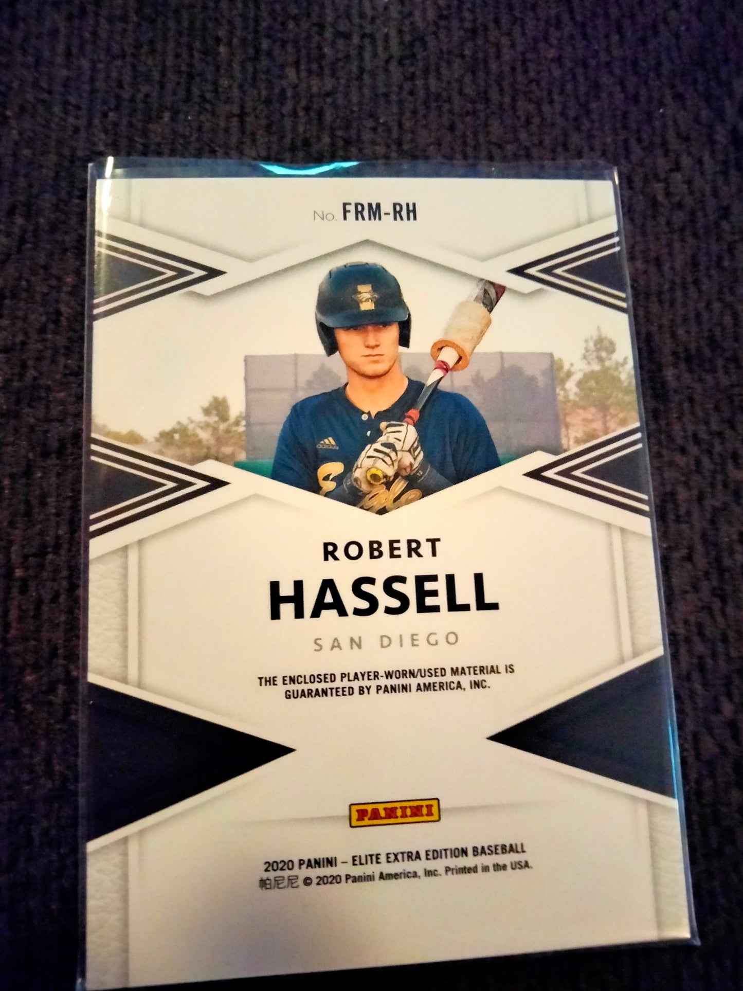 2020 ELITE EXTRA EDITION FIRST ROUND MATERIALS ROBERT HASSELL PADRES