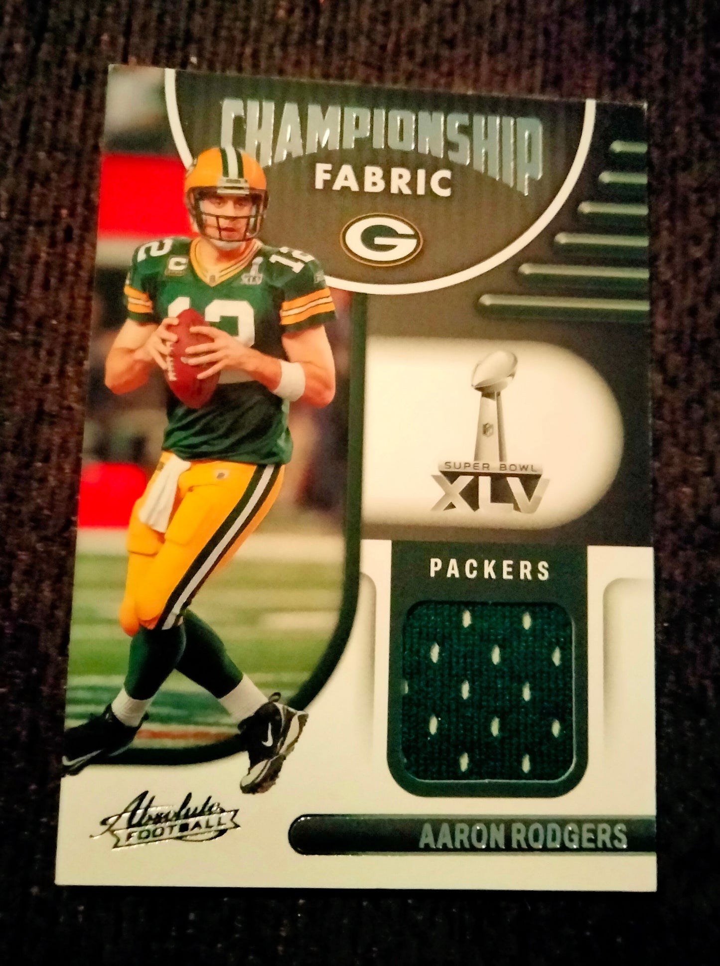 2022 PANINI ABSOLUTE CHAMPIONSHIP FABRIC AARON RODGERS CARD CF-11 PACKERS