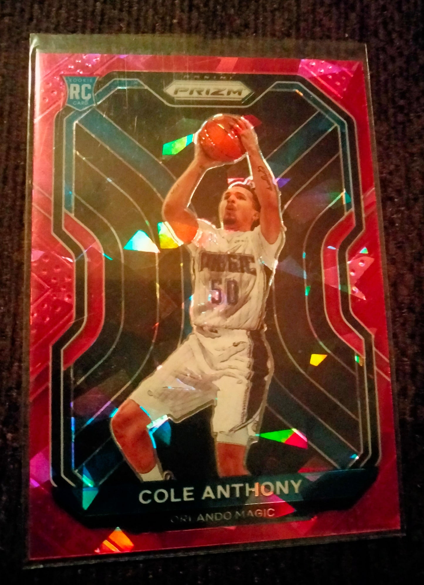 2020-21 Prizm Cole Anthony Prizm Pink Cracked Ice Rookie RC #292 PSA 9 Magic