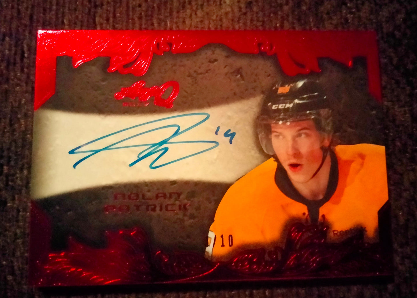 2017 Leaf Q Blue Spectrum #D 3/10 Nolan Patrick #BA-NP1 Rookie Auto RC