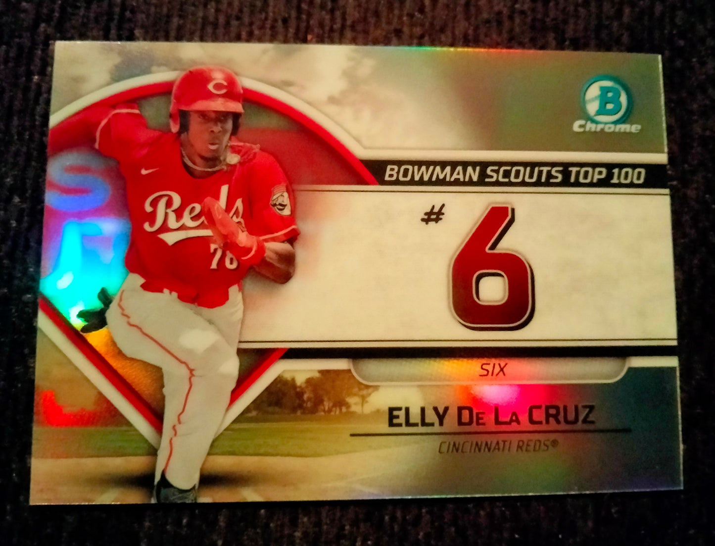 2023 Bowman Chrome ELLY DE LA CRUZ Top 100 Rookie Card RC Cincinnati Reds #BTP-6