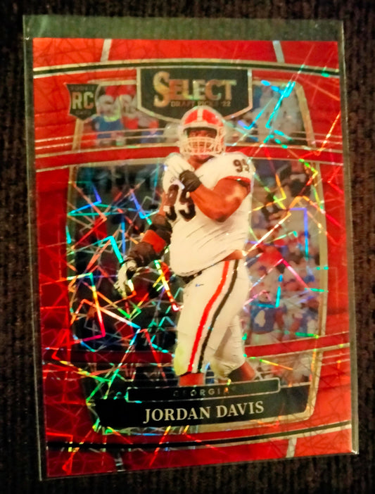 2022 PANINI SELECT DRAFT PICKS JORDAN DAVIS RED LAZER PRIZM CONCOURSE RC #80 SP