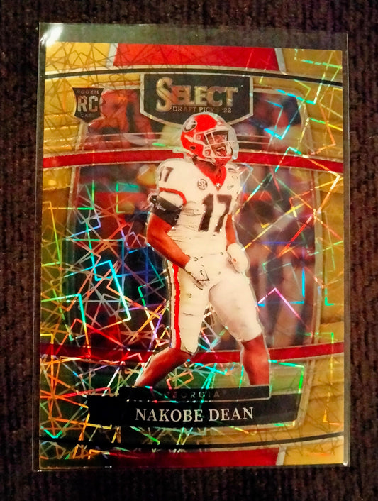 2022 PANINI SELECT DRAFT PICKS NAKOBE DEAN GOLD LAZER PRIZM CONCOURSE RC #37 SP EAGLES