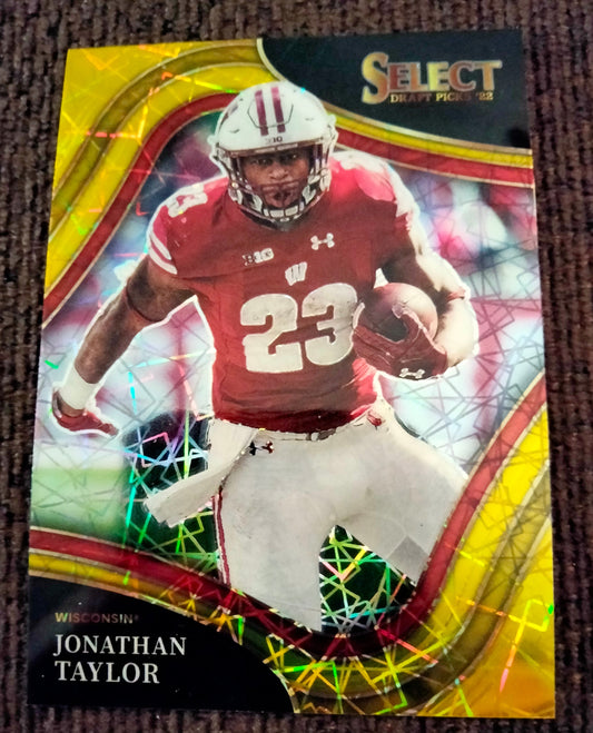 2022 Panini Select Draft Picks NFL Jonathan Taylor Red Lazer Prizm #183 Badgers Colts