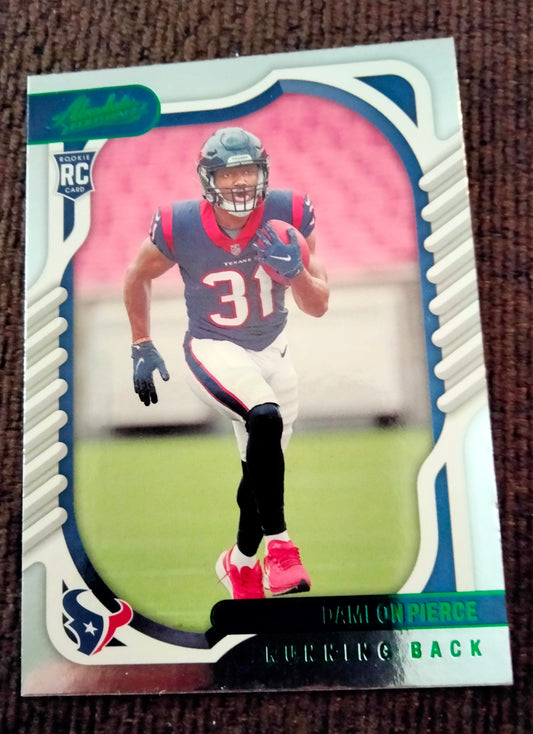 2022 Panini Absolute Football DAMEON PIERCE "GREEN FOIL Parallel" Rookie RC #140