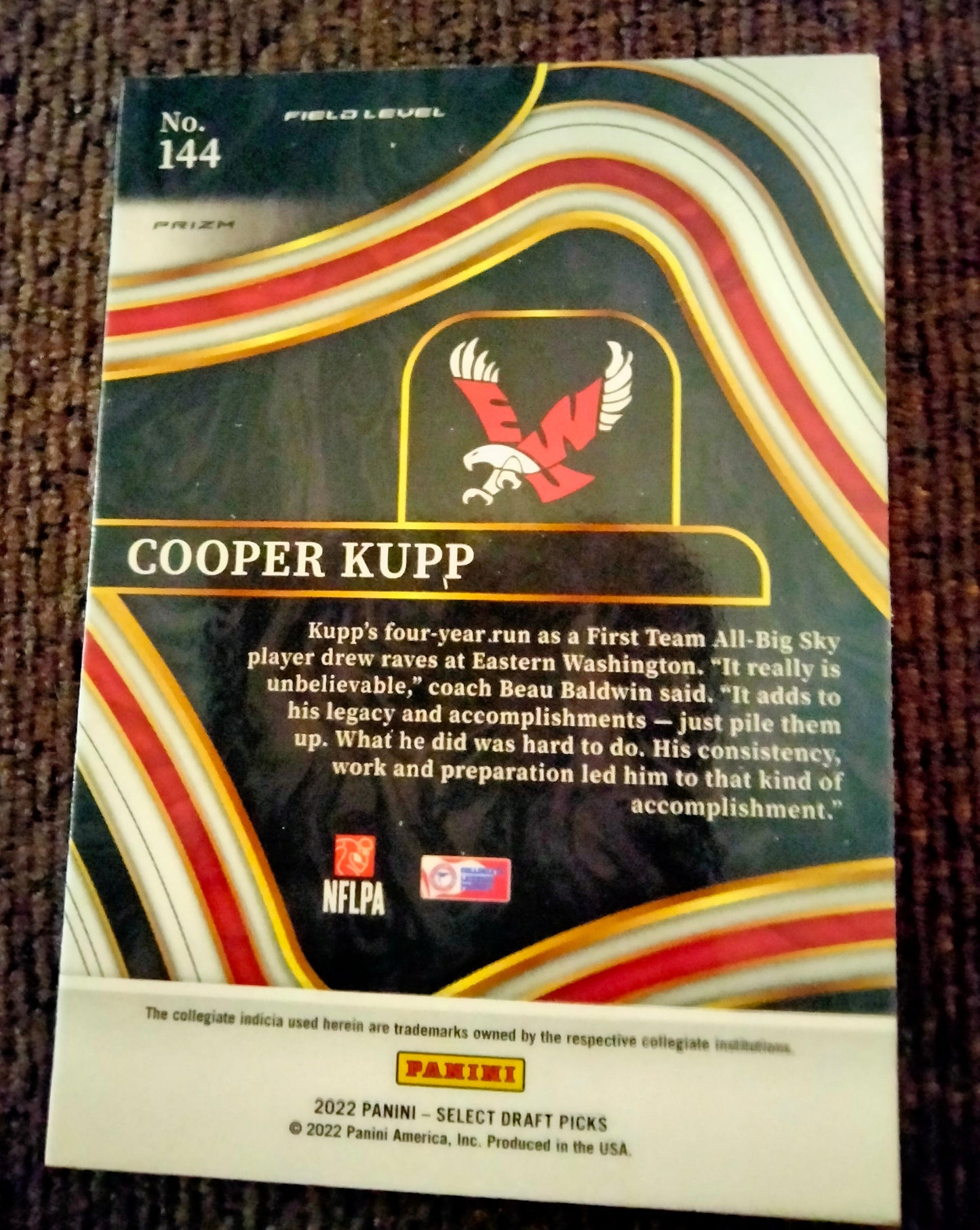 2022 Select Draft Picks Concourse Red Lazer Prizm Cooper Kupp #48