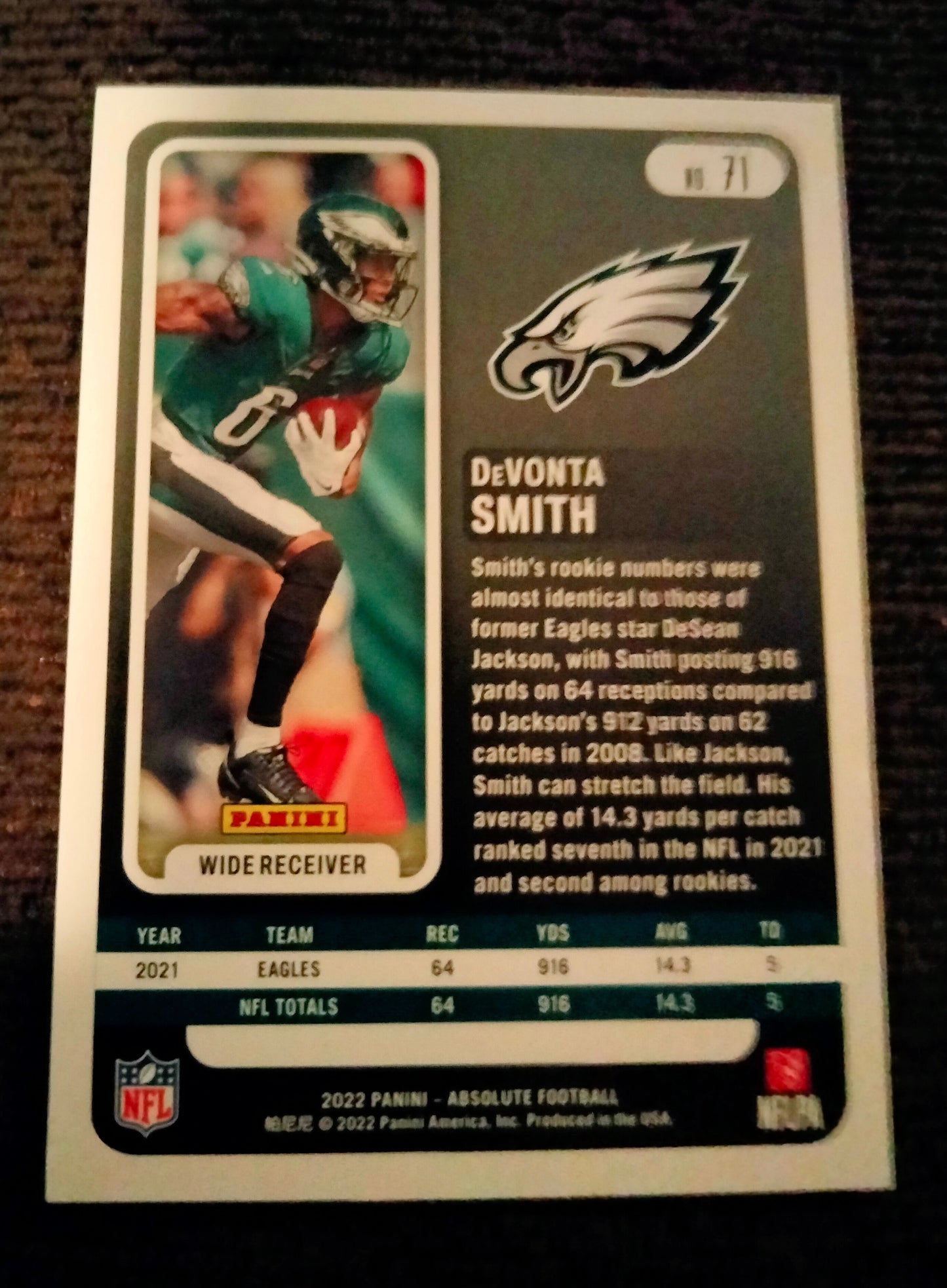 2022 Panini Absolute - DeVonta Smith - #71 - Philadelphia Eagles $DOLLARDEAL$