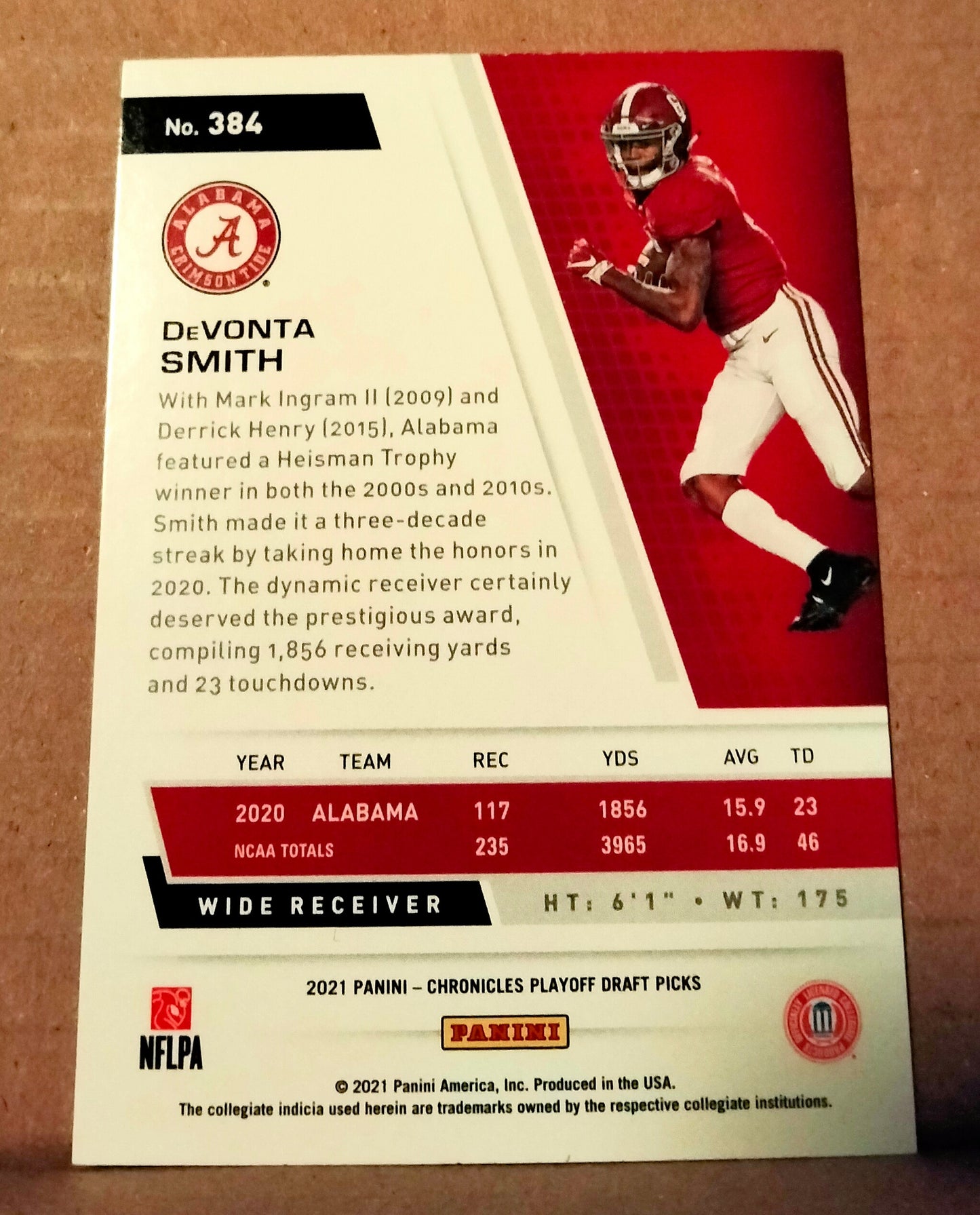 2021 CHRONICLES PLAYOFF DRAFT PICKS FOOTBALL DEVONTA SMITH ROOKIE CARD #384 RC $DOLLARDEAL$