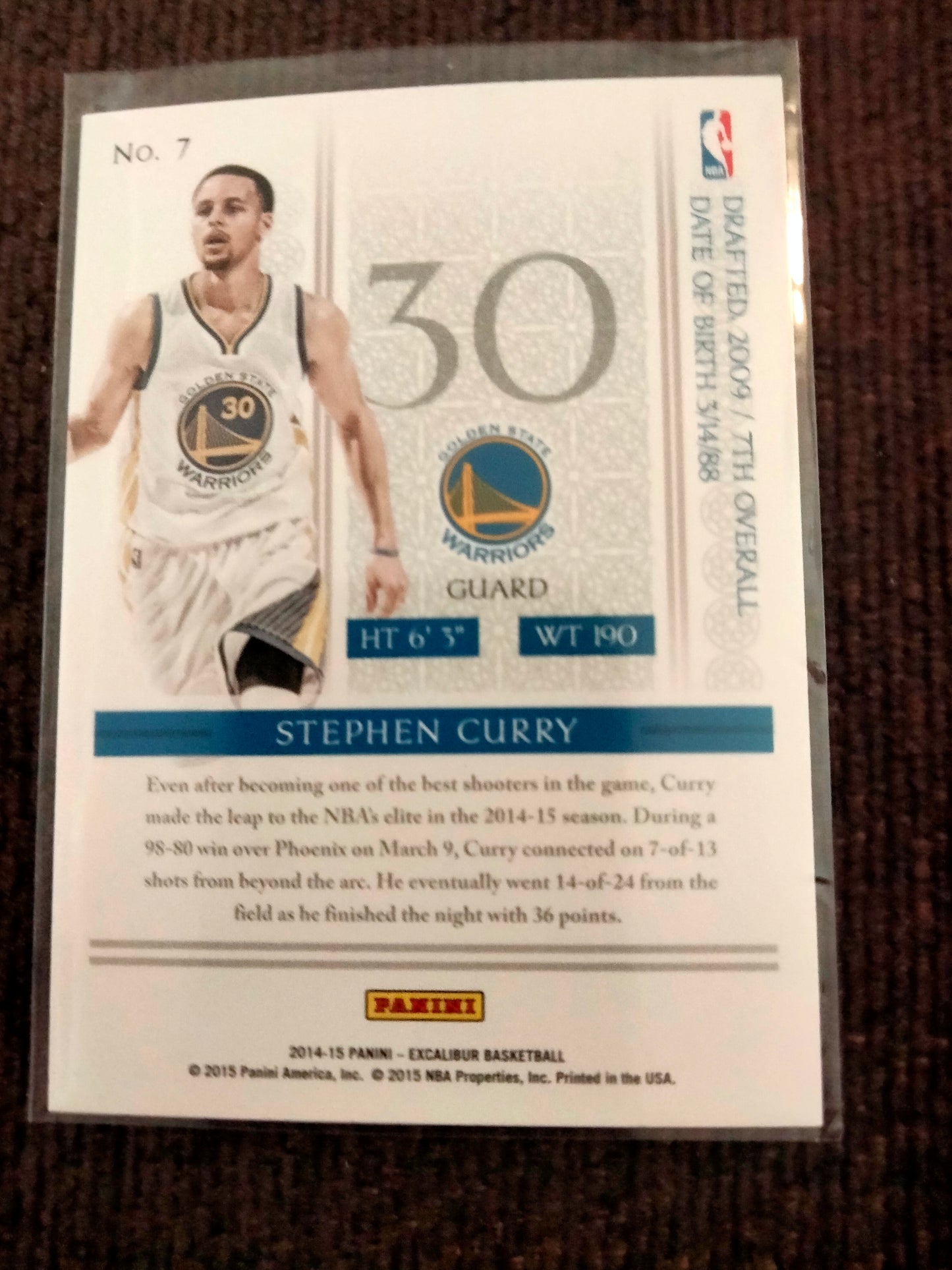 2014-15 Panini Excalibur #7 Stephen Curry Cavaliers Lakers