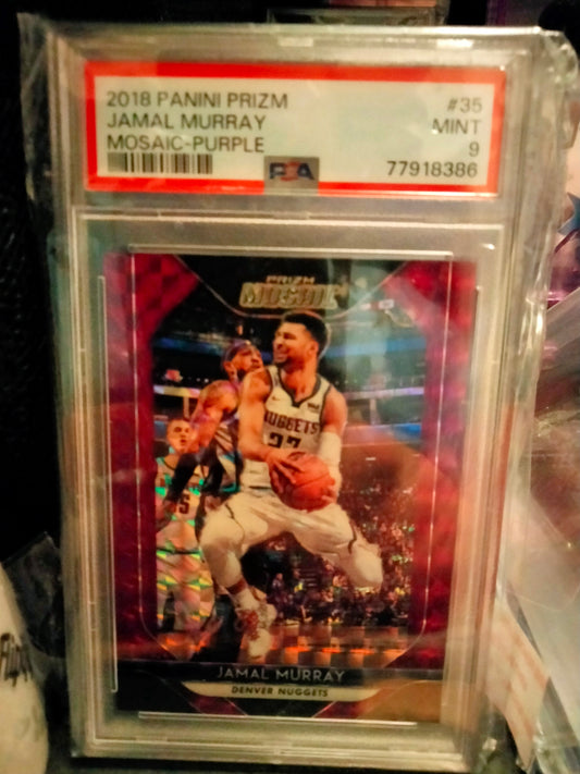 2018 Panini Prizm Mosaic (POP2) Purple #D 47/49 Jamal Murray PSA Mint 9