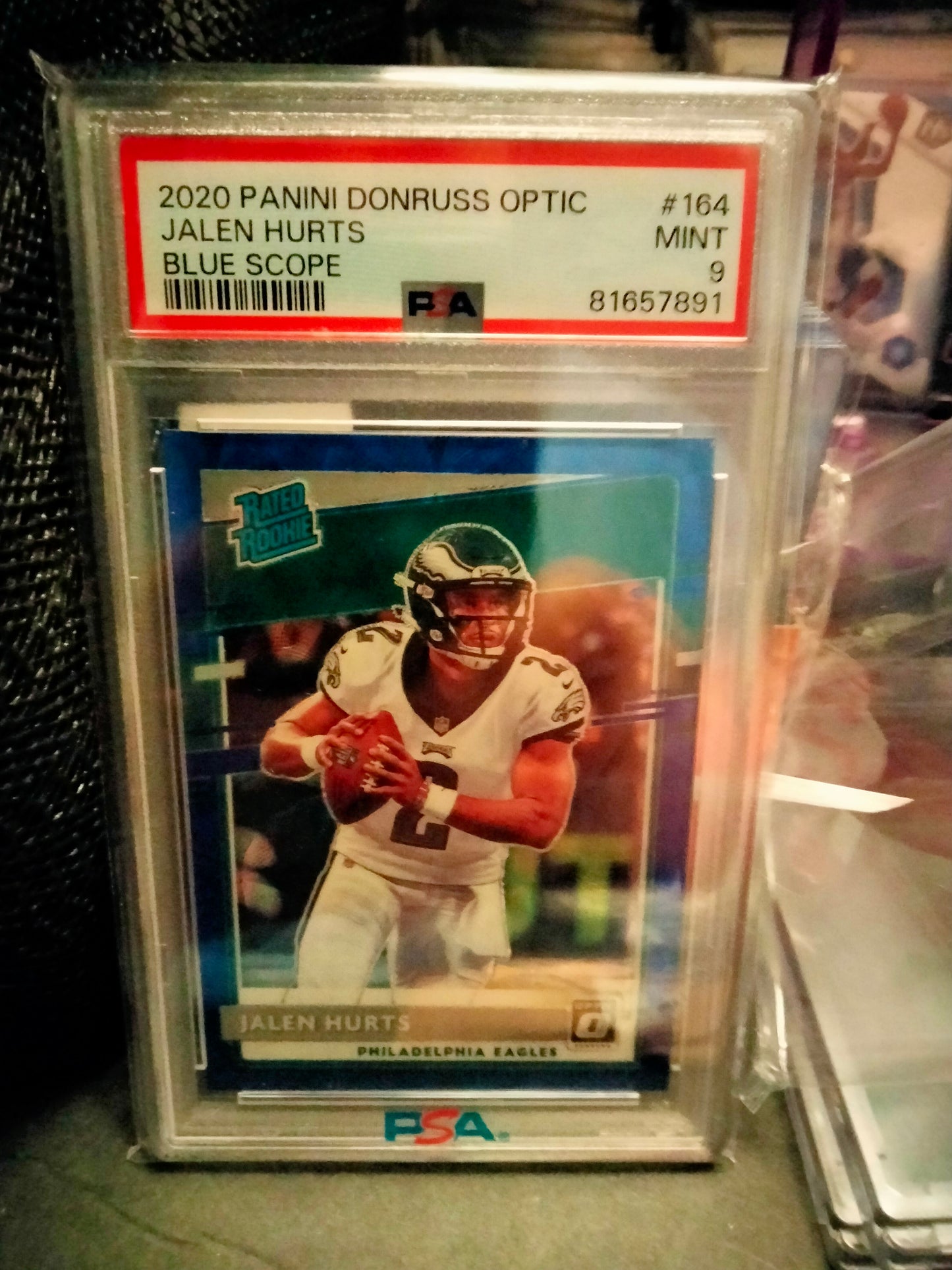 2020 Panini Donruss Optic Jalen Hurts Blue Scope Rated Rookie PSA Mint 9